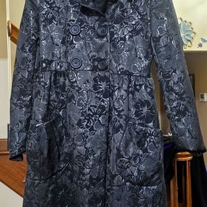 Coat, black brocade